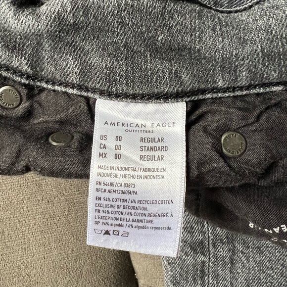 American Eagle Black Acid Wash Jeans - Picture 2 of 5